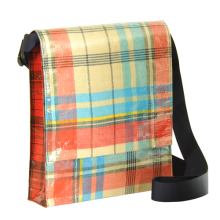 Ecofriendly Messenger Bag Vintage Plaid