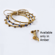 Fair Trade Bracelet Recycled Wire Dot Amber