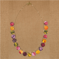 Fruit and Vegetable Parchment Jewelry Season Variety Disks Necklace