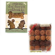 Dog Biscuit Cookbook Kit and Organic Dog Treat Sampler Cookies 20 count