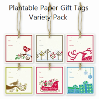Plantable Paper Holiday Gift Tags Variety Pack