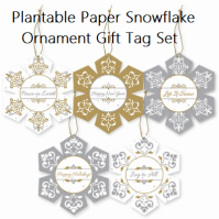 Plantable Paper Snowflake Ornament Gift Tag Set