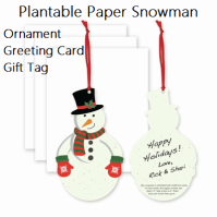 Plantable Paper Snowman Holiday Ornament Gift Tag