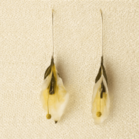Parchment Jewelry Blossom Earrings Zucchini Granulated Gold