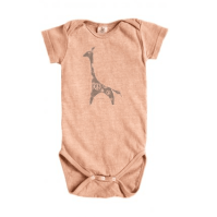 Infant Organic Onesie Ecofriendly Giraffe (Clay-Dyed ECColors: Sunstone, Organic KidsSizes: --)