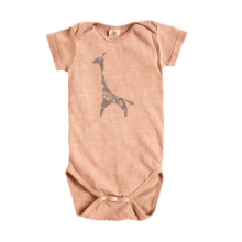 Infant Organic Onesie Ecofriendly Giraffe (Clay-Dyed ECColors: Sunstone, Organic KidsSizes: --)