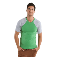 Mens EcoFriendly Raglan Virtual Crew Shirt (Natural SOSize: --, Eco 4RColors: --)