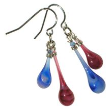 Recycled Glass Earrings Chime (Recycled Glass: Patriot)