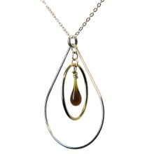 Recycled Glass Necklace Pear (Recycled Chain: --, Recycled Glass: --)
