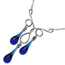 Recycled Glass Necklace Three Drop (Recycled Chain: --, Recycled Glass: --)