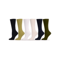 Adult Organic Cotton Dress Rib Crew Socks 6 Pack (Natural SMSizes: --, Ecofriendly SMColors: --)
