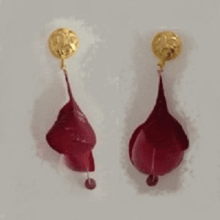 Natural Beet White Potato Blossom Filigree Post Earrings (MD Eco-friendly Jewelry Choices: --)