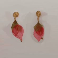 Natural Watermelon Radish Thai Green Papaya Blossom Filigree Post Earrings (MD Eco-friendly Jewelry Choices: --)
