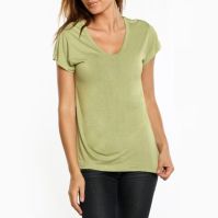 Eco-friendly Bamboo T-Shirt V-Neck Cap Sleeve (Natural SOSize: --, Eco-friendly JNColors: --)