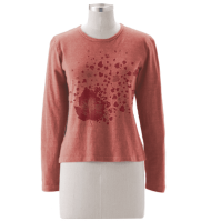 Eco-friendly T-Shirt Top Leaves LS (Clay-Dyed ECColors: Pumpkin, Natural SOSize: --)