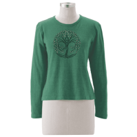 Eco-friendly T-Shirt Top New Tree Pose LS (Clay-Dyed ECColors: Spruce, Natural SOSize: --)