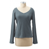 Organic Cotton Top V-Neck LS