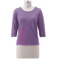 Organic Cotton Top Poppies 3/4 Sleeve (Clay-Dyed ECColors: Grape, Natural SOSize: --)